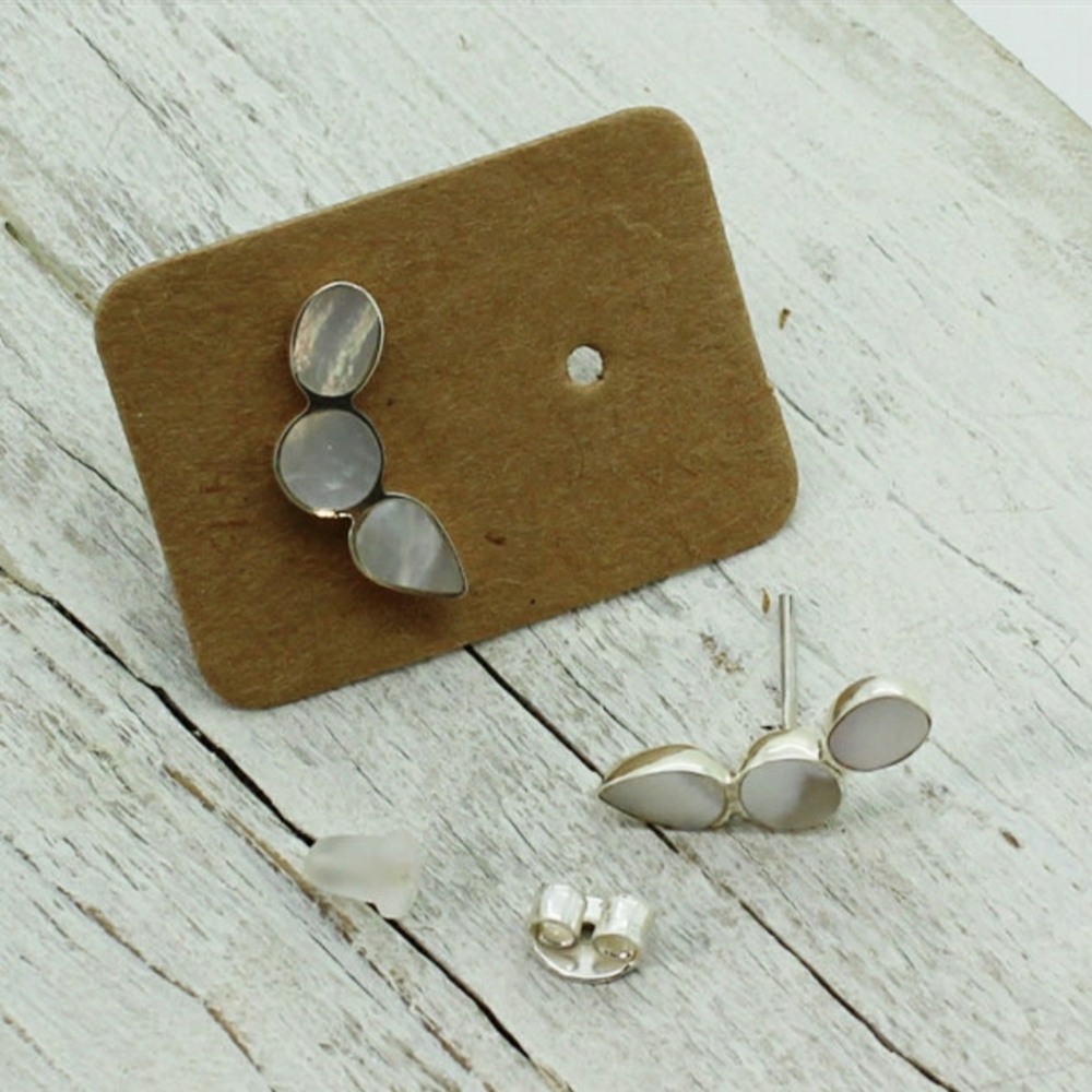 Sterling silver mother of pearl ear climber